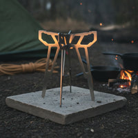 Lightweight Stainless Steel Fire Bowl Base Compact Foldable Fire Bowl Stand Long-Lasting Rust Resistant for Backpackers