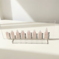 Nail Shape Display Sign Acrylic Sign with Base Transparent for Reception Desks