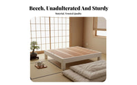 Headboardless Slatted Frame sturdy Wood Construction Bedroom Furniture floor-mat-inspired Inspired foundation Base for Minimalists, Small Living Spaces, kid's Room