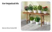 Complimentarystanding 3-Tier Plant Ladder Multi-Tiered 3-Tier Ladder Shelf Stable Design Display Stand Easy Assembly for Gardeners, Apartment Dwellers, Homeowners, Balcony, Living Room, Indoor, Garden