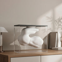 Abstract Tabletop Vase Centerpiece Sculptural Home Decor Clear Acrylic Vase Ornament for Desktop, Living Room