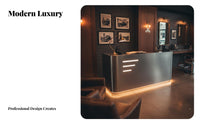 Luxury Design Salon Cashier Table Sturdy Construction Modern Salon Welcome Desk Easy to Clean Retail Checkout Counter Ample Storage for Receptionists, Business Owners, Office Managers, Barbershop, Lobby, Lobbies, Hotel