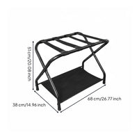 Folding Luggage Rack Sturdy Metal Luggage Shelf Strong Load Bearing