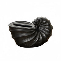 Conch Shell Tissue Box Artistic Design Ceramic sea Form Napkin Holder Nordic Style Sculptural Tissue Container for Hotel, Living Room, Washroom
