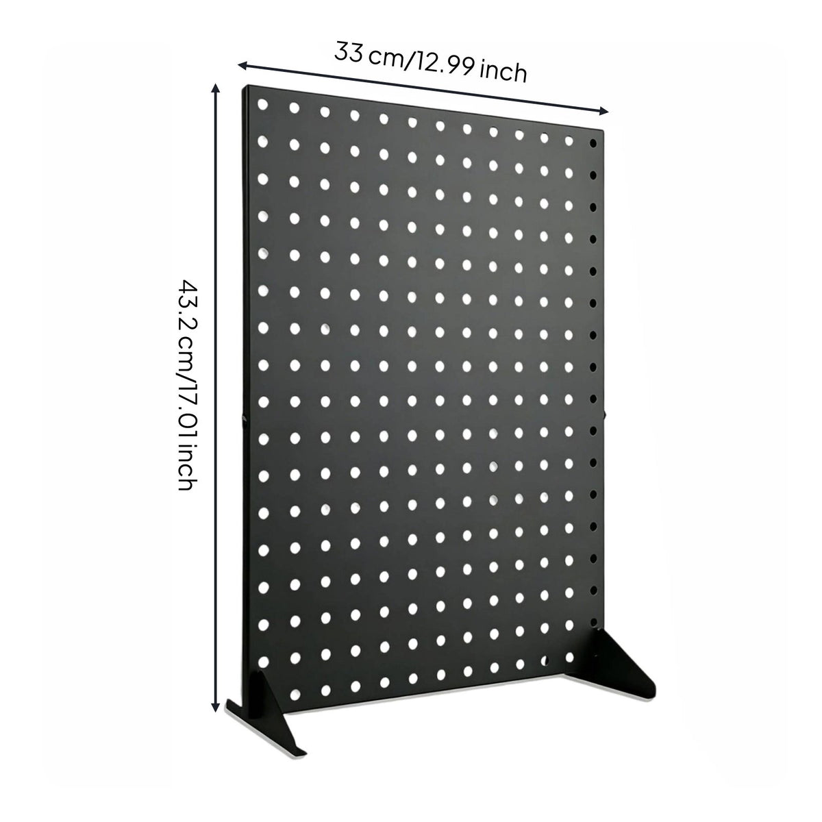 Metal Pegboard Display Stand Portable Metal Pegboard Display Space-Saving Freestanding Perforated Panel for Vendors, Desk