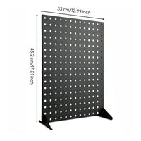Metal Pegboard Display Stand Portable Metal Pegboard Display Space-Saving Freestanding Perforated Panel for Vendors, Desk