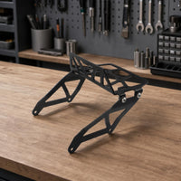 Matte Black Motorcycle Front Rack Openwork Front Luggage Rack Laser-Cut Headlight Guard Mounting Hardware