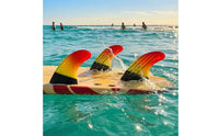 3 Pieces Surfboard Fin with Double-Tab Base Compatible Double-Tab Base-Style Thruster Fin Fins with Double Tabs Honeycomb