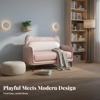 Kid-Sized cumulusShaped Mini Sofa Cartoon aesthetic children's Furniture Soft and Comfy kids' Couch Modern Look for Toddlers, Parents, Playroom, Bedroom, perusing Corner, Living Room