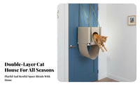 Hanging Cat Hammock All Seasons Double Layer Cat Hammock Space Saving Pet Furniture for Kittens, Indoors, Living Room, By Window
