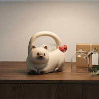 Effortless Dispensing Ceramic Cat Tissue Holder Easy to Clean Cat Shaped Tissue Box Quick Refills Decorative Napkin Holder Wide Opening for Living Room, Office, Bathroom