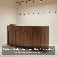 Retail Store Counter Vintage Design Boutique Reception Desk Sturdy Construction Reception Counter Table for Receptionists, Office Lobby