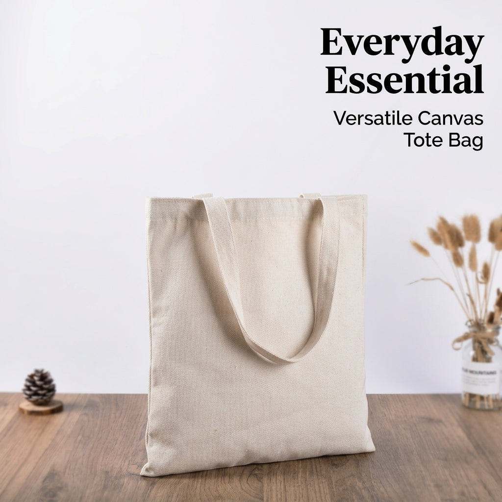 Canvas Drawstring Pouch with Custom Silk Screen Printing, Storage for Groceries, Bulk Blank Tote