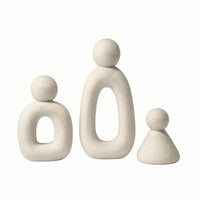 3 Pieces Resin Family Figurines Sculptural Decorative Highlight Sculpture Contemporary Abstract Figurines for Art Lovers, Bookshelf, Tabletop