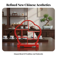 Chinese Design Dessert Stand Elegant Design Plum Blossom Shaped Pastry Shelf Engagement Party Food Display for Engaged Couples, Tea Parties, Weddings