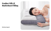 Heating Function Ergonomic Neck Pillow Sleep Aid Ergonomic Cervical Pillow Breathable for Side Sleepers, Seniors, Nightly Use, Bedroom, Home