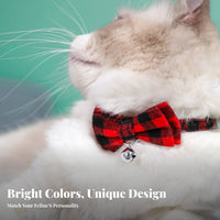 Plaid Bow Tie Cat Lightweight and Comfortable Cat with Bow Tie Soft Material Pet Supplies for Cats, Small Pets, Daily Wear, Indoor, Travel