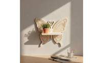 Boho Design Wooden Butterfly Shelf Easy Mounting Butterfly Wall Decor Shelf Lightweight Sturdy for Living Room, Bedroom, Office