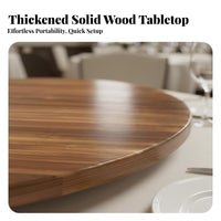 Thickened Tabletop Round Folding Dining Table Foldable Design Round Folding Table Space-Saving Household Furniture Heavy-Duty Load Capacity for Homeowners, Business Owners, Banquets, Events, Parties, Conferences
