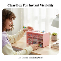 Multi-Drawer Desktop Cabinet Large Capacity Cosmetics Case Dustproof for Bedroom