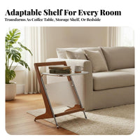 Vintage Design 2-Tier Rolling Side Table With casters 2-Tier Wheeled Cart Multi-Functional Storage Trolley Sturdy Construction for Homeowners, Office Workers, Living Room, Bedroom, Small Spaces, Bathroom