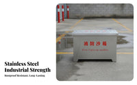 Fire Sand Box Rust-Resistant Stainless Steel Sand Bin Firefighting Supply Cabinet for Officers, Gas Stations, Warehouses