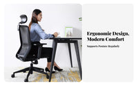 Height Adjustable Ergonomic rotate Chair with casters Breathable spinerest mediumsupportive Mesh Computer Chair Quiet Rolling Casters Office Furniture Rocking Function for Home Workers, Students, Adults, Study Room, Bedroom