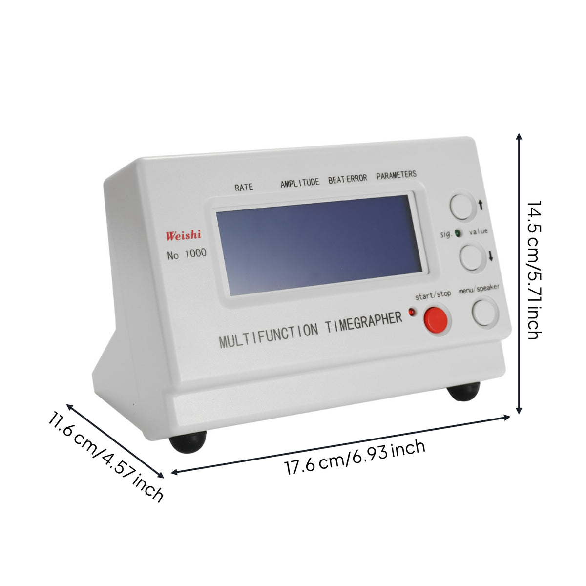 Built-in Display Multifunction Timegrapher Red Begin-Halt Button Watch Timegrapher Front Control Buttons