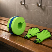 EVA Foam Hand Paddles Adjustable Straps Swim Hand Paddles Soft Rounded Edges Swim Buoyant Rings Vibrant Green