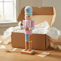 Gingerbread Nutcracker Hand-Painted Pastel Nutcracker Lightweight Festive Decor
