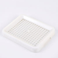 Dry Feet Guinea Pig Litter Tray, Litter Pan with Grate for Bunny and Chinchilla, Washable Flat Toilet Pan, 25 x 19.5 x 3 cm Size