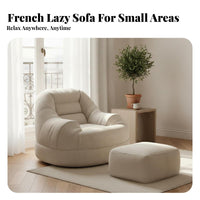 Soft Material Corduroy Lazy Sofa Fluffy-Like Comfort Armless Lazy Sofa Full-Body Support Ergonomic Floor Lounger No Assembly Required for Apartment Dwellers, Young Adults, Balcony, Bedroom, Reading Nook, Office