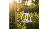 Crown Shaped Bird Feeder Day and Nighttime Illumination Solar Powered Bird Feeder Drainage Holes Garden Decor for Balcony
