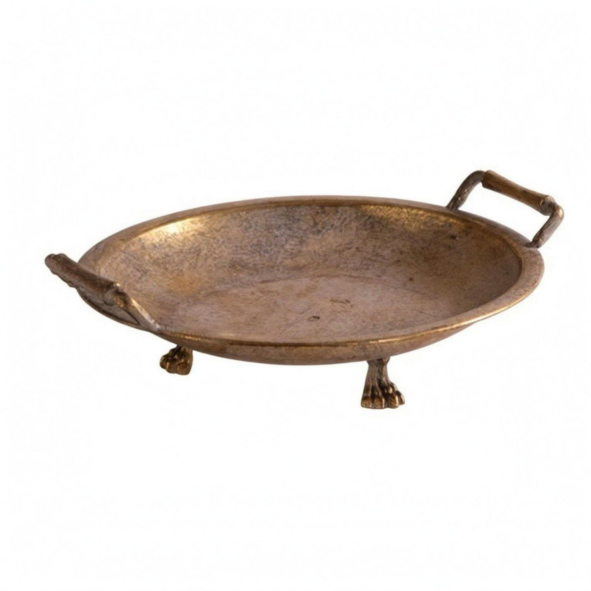 Iron Decorative Tray Distressed Finish Vintage-Aesthetic Tray Raised Feet