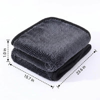 500 GSM Car Drying Towel with Twisted Loop Microfibre, High Absorbency Microfiber Cloths for Detailing, 40x60cm Single-Layer Towel