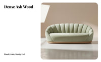 USA-inspired Rustic aesthetic Curved Backrest Settee Small Apartment suitable Curved Banquette Modern Minimalist Sofa Nordic visually pleasing for duos, Families, residents, Bedroom, Lounge Area, Entryway, Office