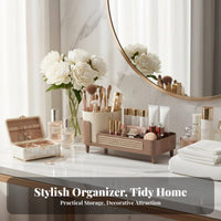 Rotating Makeup organizer Elegant Design Rotating Makeup Brush Holder Space Saving