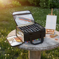 Portable Acrylic Paint Organizer Bag Padded Paint Case with Removable Dividers Spacious Art Supply Bag with Shoulder Strap Lightweight for Crafters