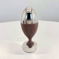 Wood-Grain Finish Goblet-Shaped Utensil Holder Set Silver-Toned Metal Accents Decorative Utensil Holder Set Lidded Silverware Utensil Holder Slotted