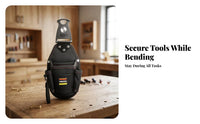Multiple Pockets Waist Tool Pouch 1680D Oxford Material Belt Tool Pouch EVA Interlayer Work Gear Black