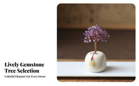 Mineral Prosperity Tree Gemstones Crystal Money Tree Wealth and Prosperity for Teachers, Desktop, Office, Car Dashboard