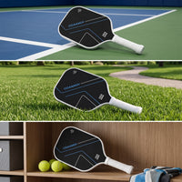 Pickleball Paddle with Carbon Fiber Face Anti-Slip Pickleball Paddle with Perforated Grip Paddles Rotation Racket Lightweight