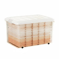 Clear Wheeled Container with Lid Large Capacity Home Organization for homeowners