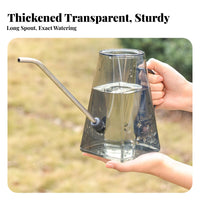 Long Spout Watering Can 1.4L Large Capacity Long Neck Water Can Compact Size Transparent Watering Pitcher for Gardeners, Home, Balcony, Garden