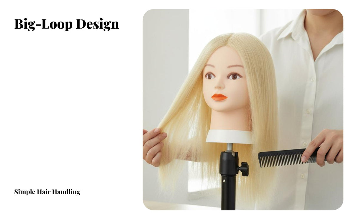 Hair Mannequin Head Can Be Dyed and Lightened Hairdressing Practice Head Washable Hair Styling Mannequin for Hairstylists