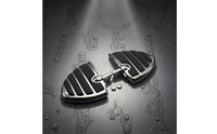 2 Pieces Motorcycle Foot Pegs with Rubber Grip Pattern Comfortable Biker Style Foot Pedals Lightweight for Motorcycles