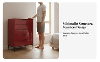 Varnish Ed Finish 5 Drawer Dresser Light Luxury Design Minimalist Storage Cabinet Fully Assembled 5-Drawer Dresser Multi-Functional for Apartment Dwellers, Homeowners, Parents, Living Room, Closet, Hallway, Nursery