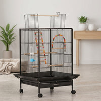 Pet Bird Enclosure and Medium Bird Enclosure Metal Indoor Unit for Cockatiel Parakeet, protected Bird Enclosure with Slide Out Tray