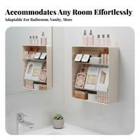 Space-Saving Clear Shelf container Divided Compartments Cacontaineret Organizer adaptable Household Storage adaptable for Home Organizers, Apartment Dwellers, Bathroom, Countertop, Under Sink, wardrobe
