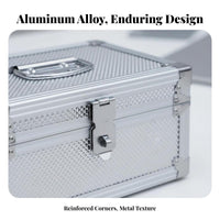 Heavy Duty Lockable Money Box Lightweight Lockable Storage Box Reinforced Corners Metal Document Case Soft Interior Lining for Business Owners, Professionals, Office, Retail Outlet, Workshop, Worksites
